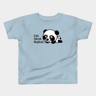 Eat,Sleep, Repeat Lazy Cute Panda Kids T-Shirt